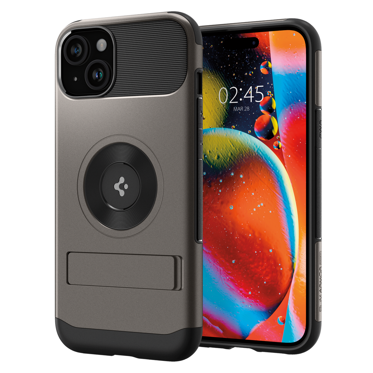 Spigen - Slim Armor Magsafe Case For Apple Iphone 15 - Gunmetal