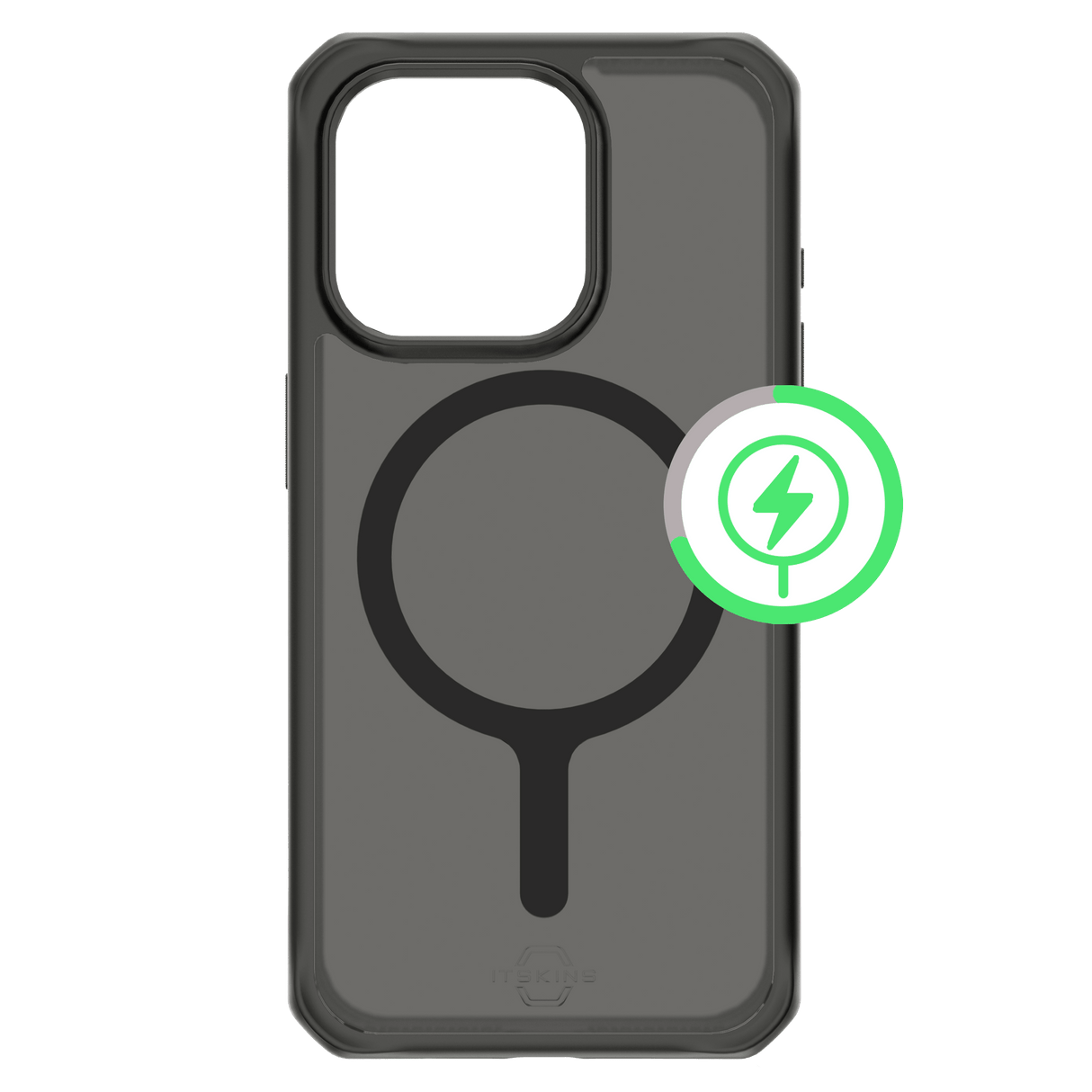 Itskins - Hybridr Frost Magsafe Case For Apple Iphone 15 Pro - Black