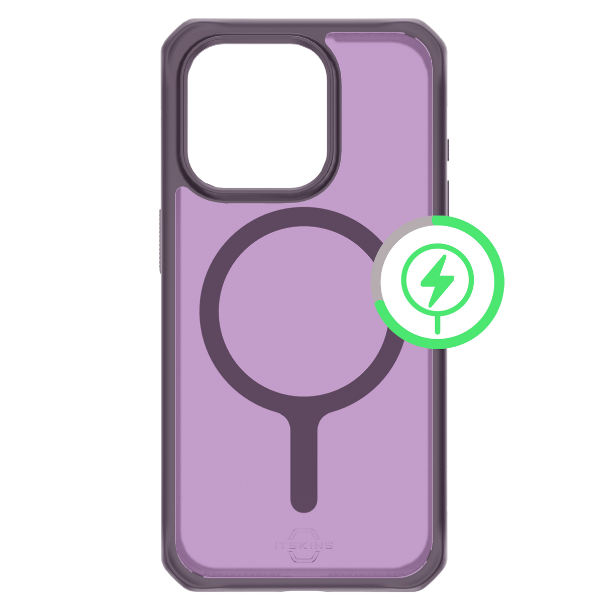Itskins - Hybridr Frost Magsafe Case For Apple Iphone 15 Pro - Deep Purple