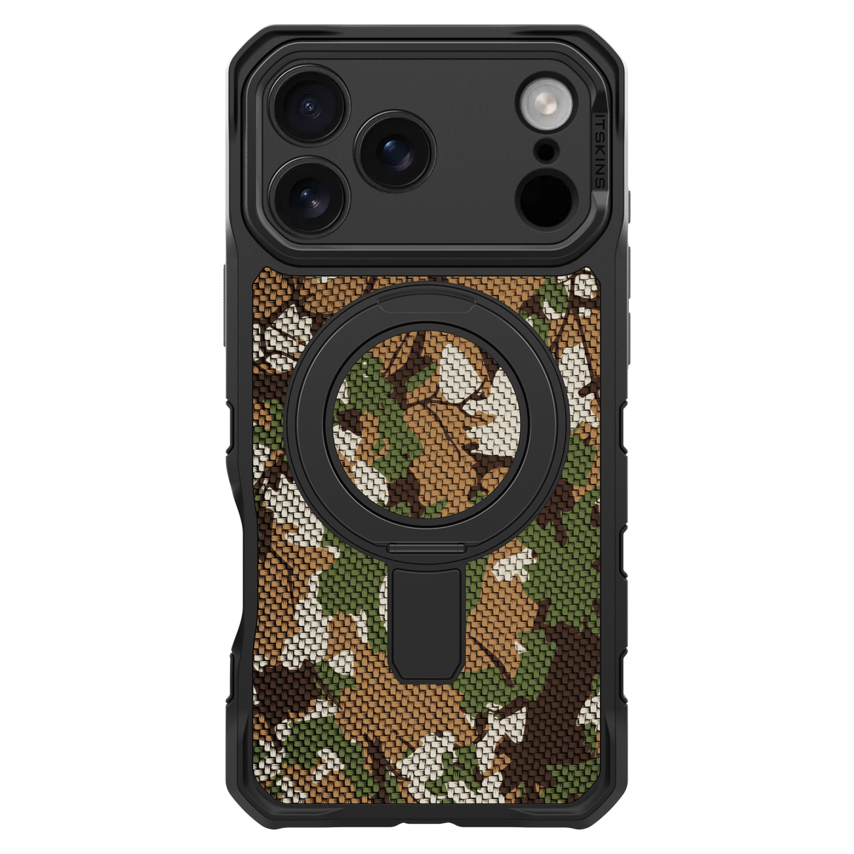 Itskins Supremer Stand Nylon MagSafe Case for Apple iPhone 17 Pro - Camouflage Green