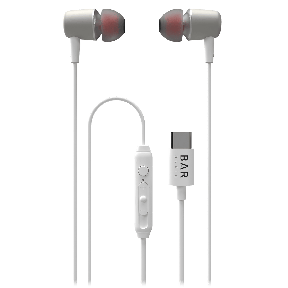 Bar Audio - Usb C In Ear Wired Headphones - White