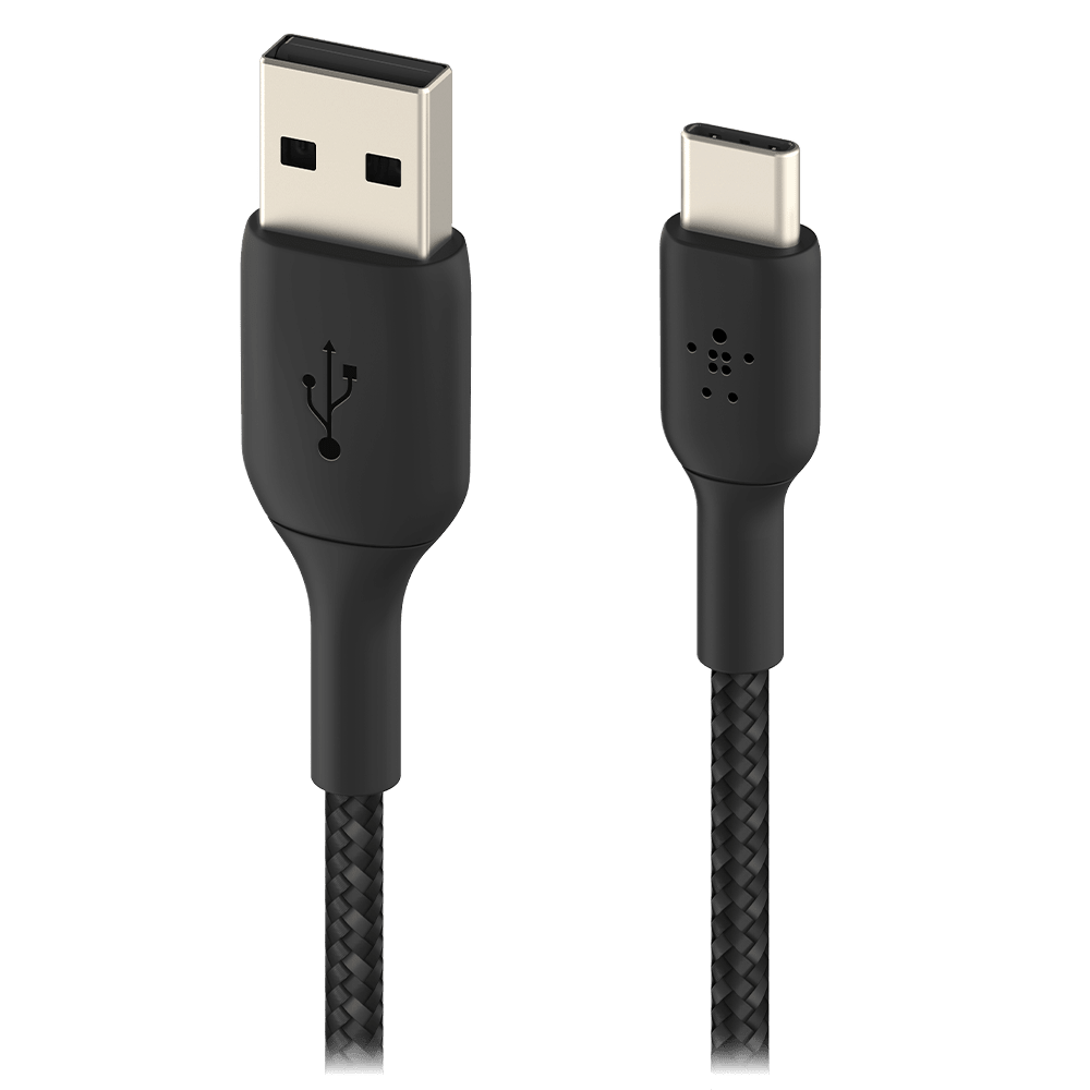 Belkin - Boost Up Charge Usb A To Usb C Braided Cable 3ft - Black