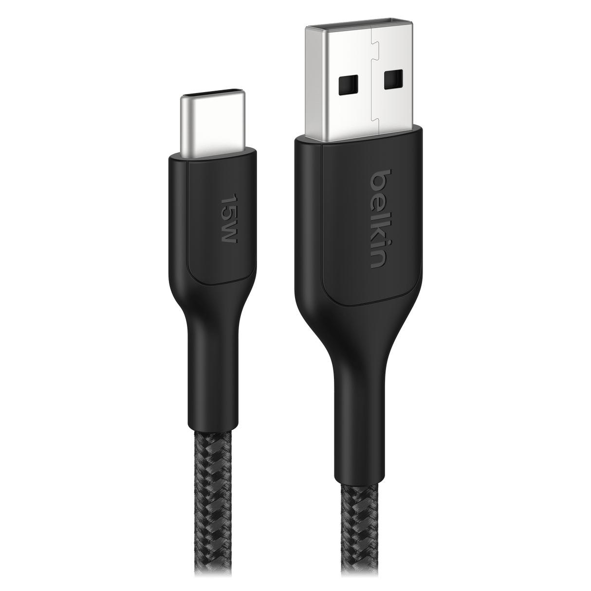 Belkin USB A to USB C Cable PCR 2.0 Braided 6.6 ft - Black