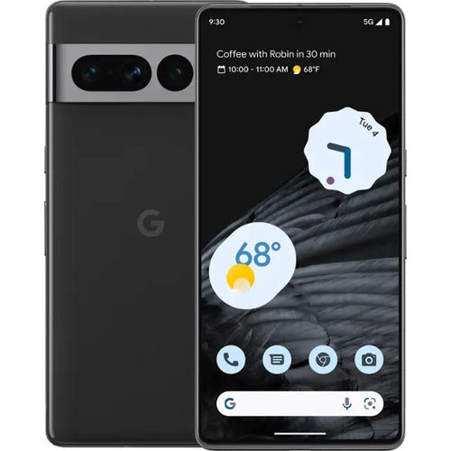 Google Pixel 7 Unlocked, Display: 6.30" AMOLED, 90Hz, HDR10+, 1000 nits (HBM), 1400 nits (peak), 1080x2400px resolution, OS/Software: Android 13, Front camera: 4K@30/60fps, 1080p@30/60fps