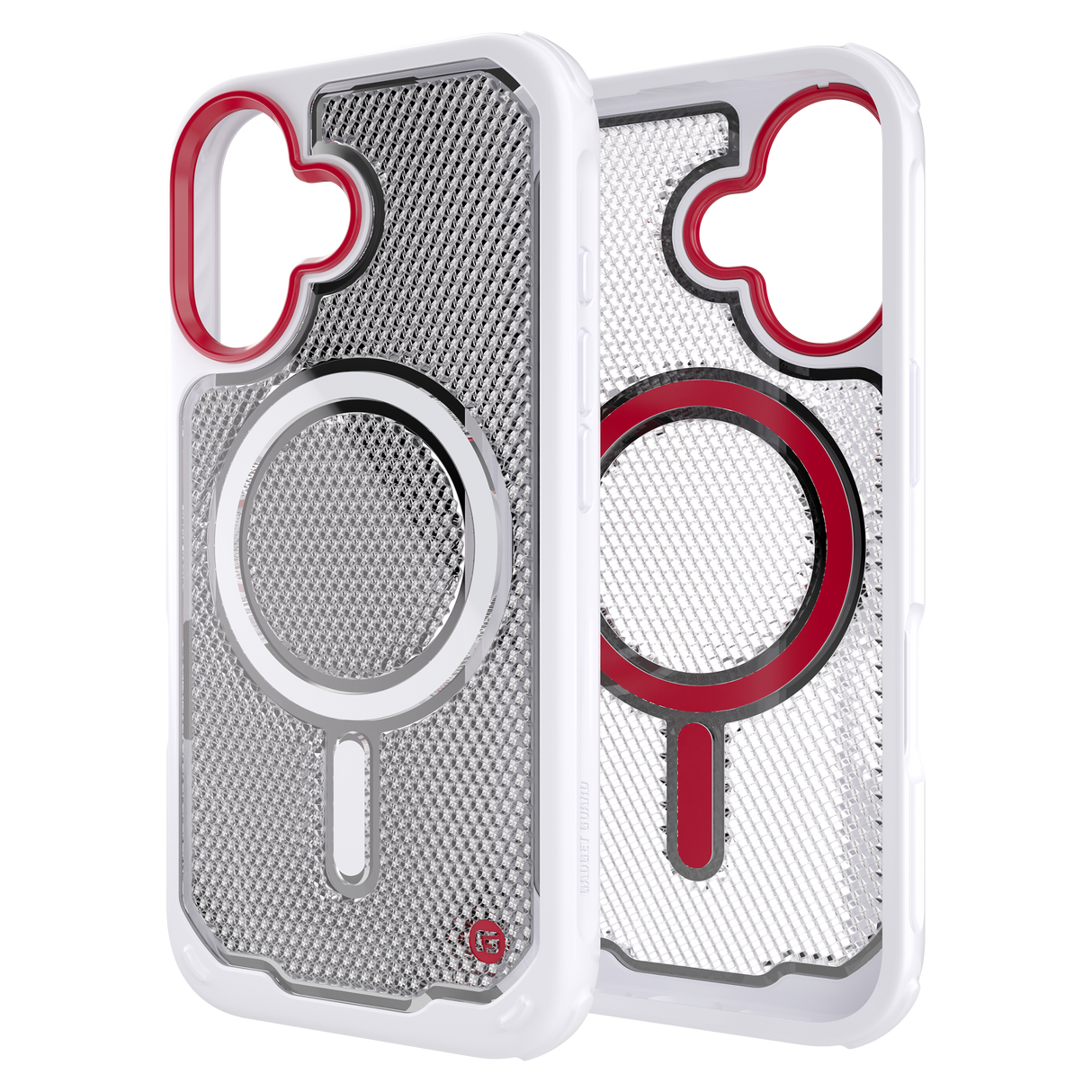 Gadget Guard - Reflector Magsafe Case With G-form Protection For Apple Iphone 16 - White
