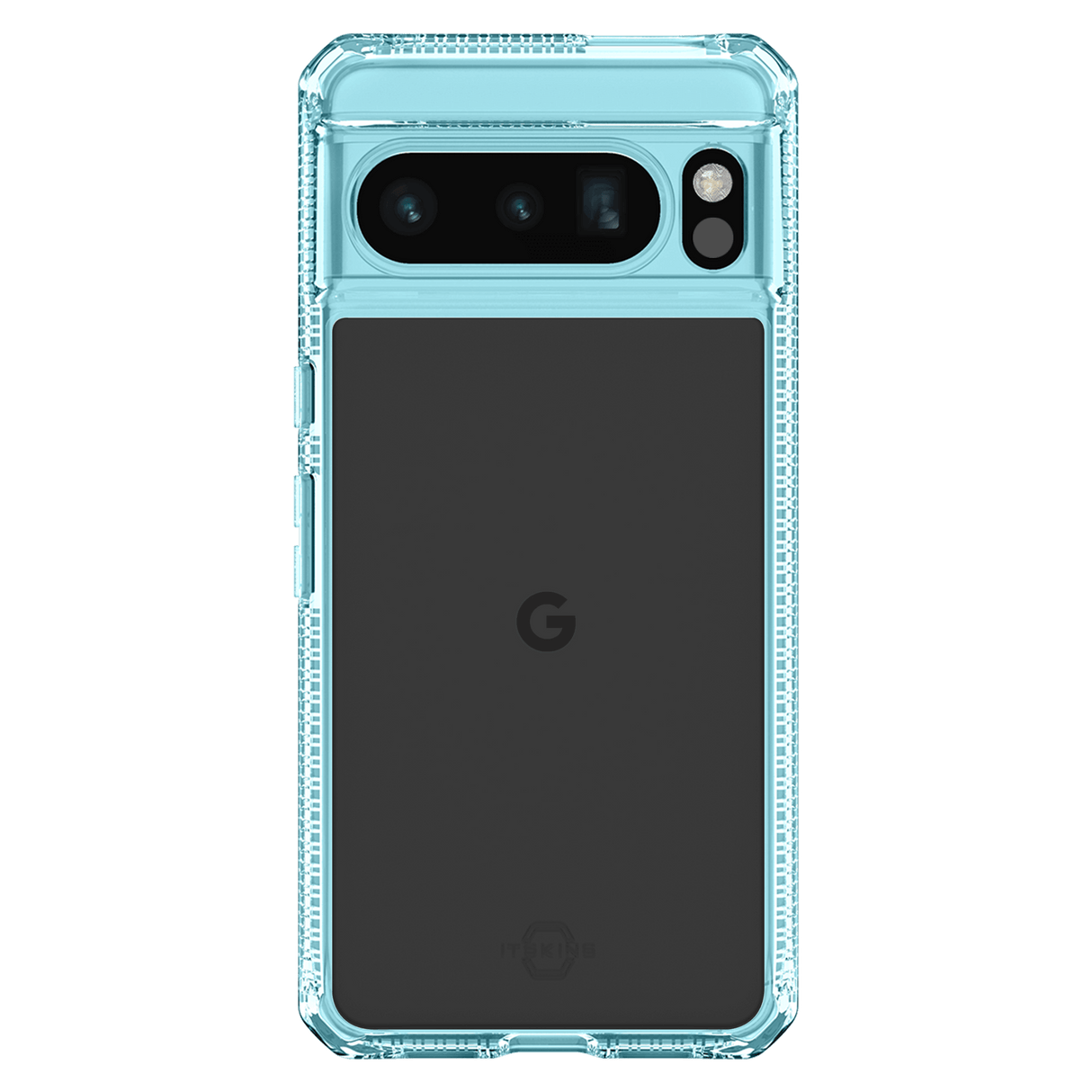 Itskins - Hybridr Clear Case For Google Pixel 8 Pro - Light Blue And Transparent