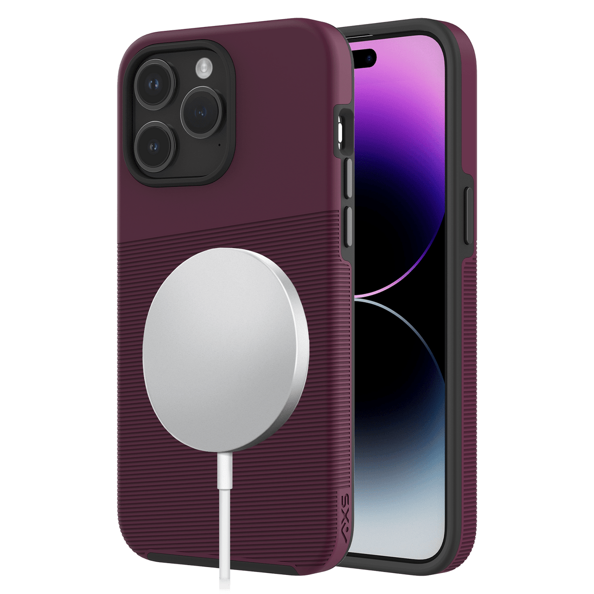 Axs - Protech Plus Magsafe Case For Apple Iphone 15 Pro Max - Sangria