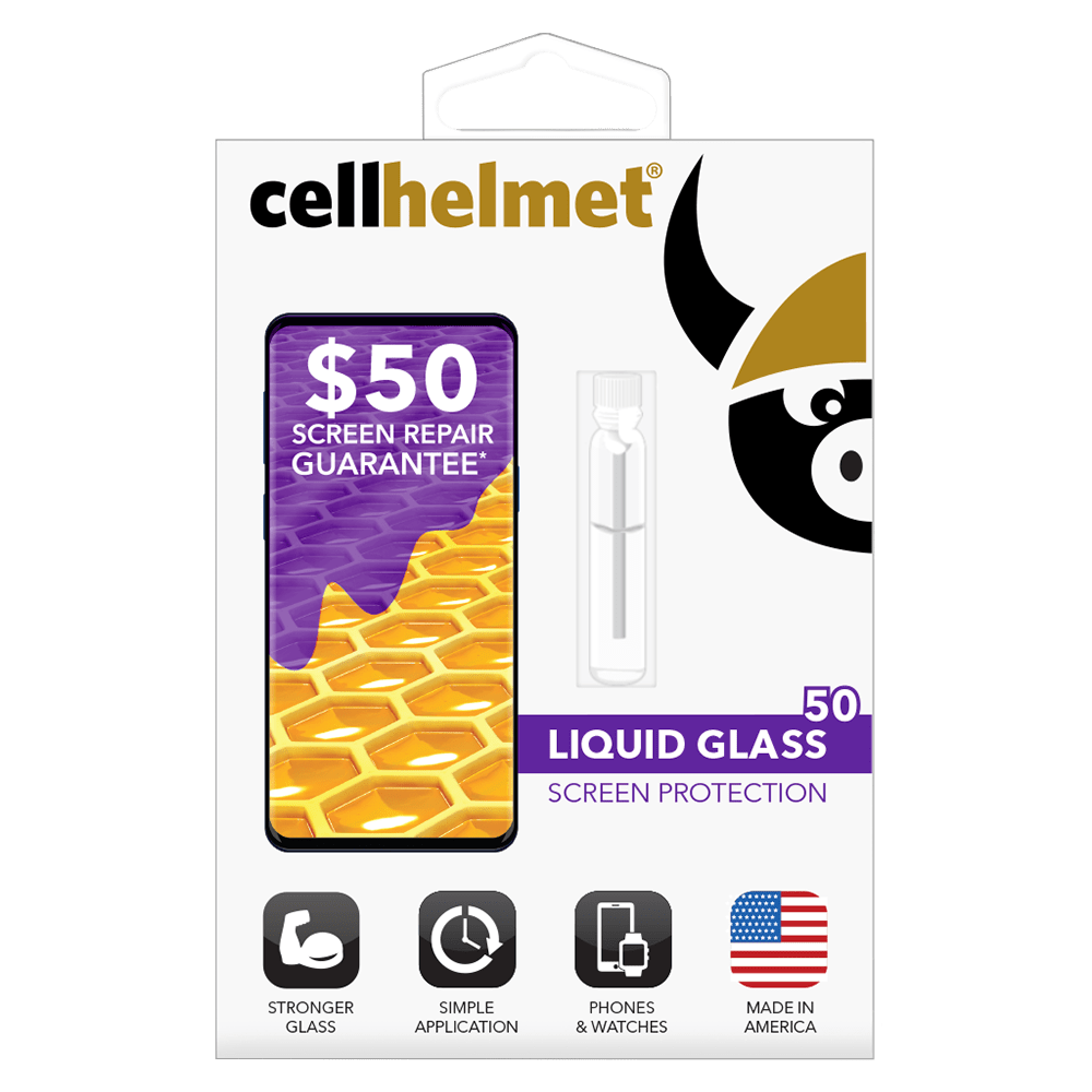 Cellhelmet - Liquid Glass 50 Guarantee Screen Protection For Phones - Clear
