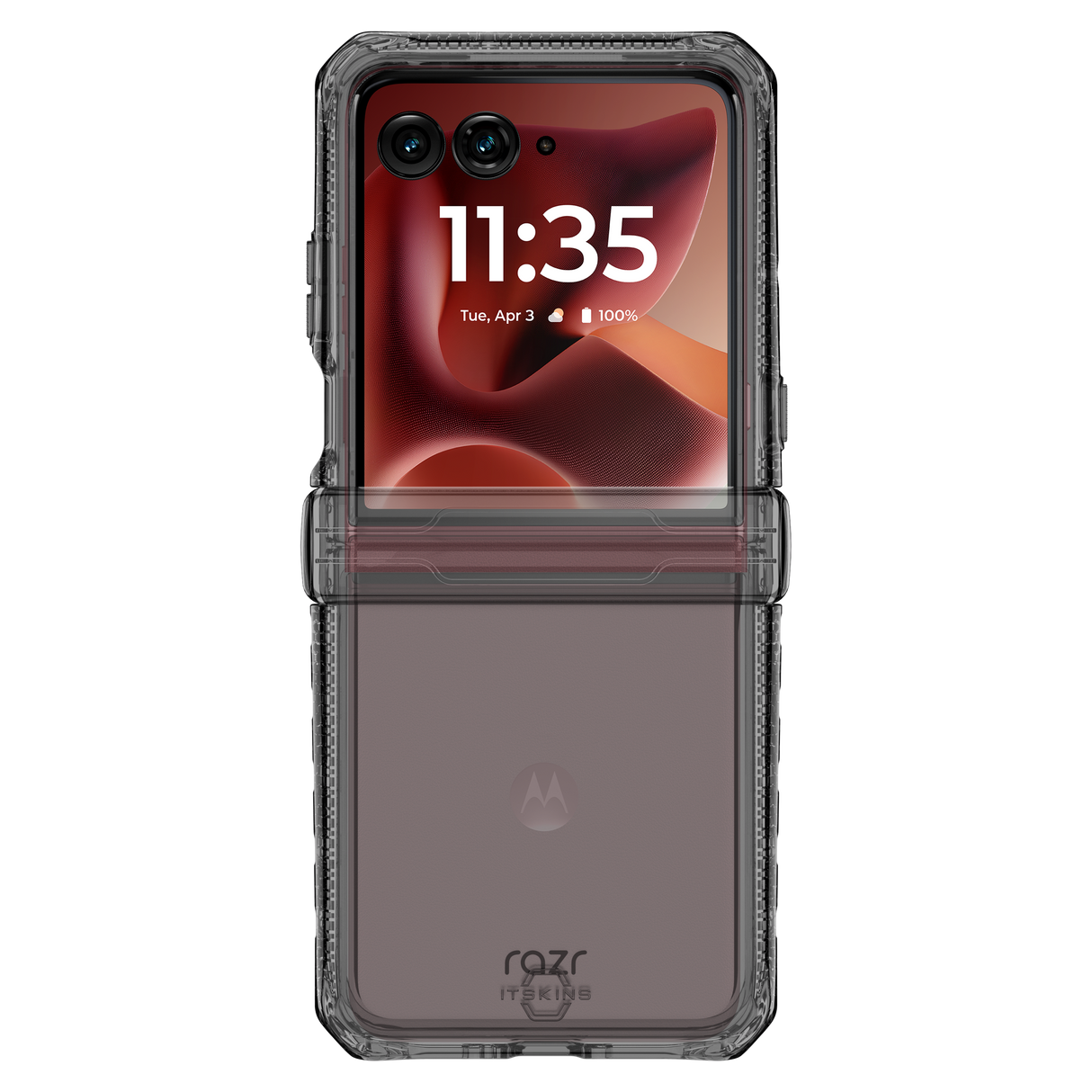 Itskins - Hybridr Clear Case For Motorola Razr Plus 2025 - Black And Transparent