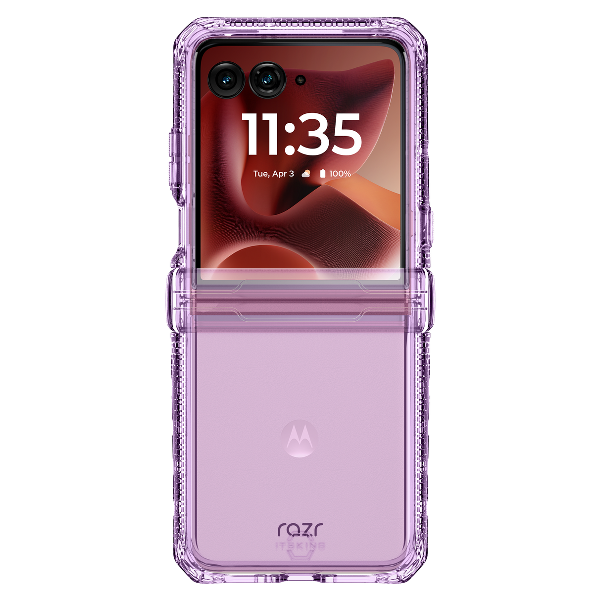 Itskins - Hybridr Clear Case For Motorola Razr Plus 2025 - Light Purple And Transparent