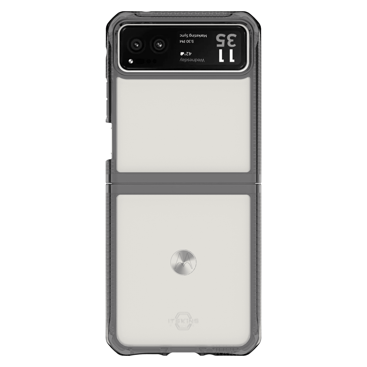 Itskins - Hybridr Clear Case For Motorola Razr 2023 - Black And Transparent