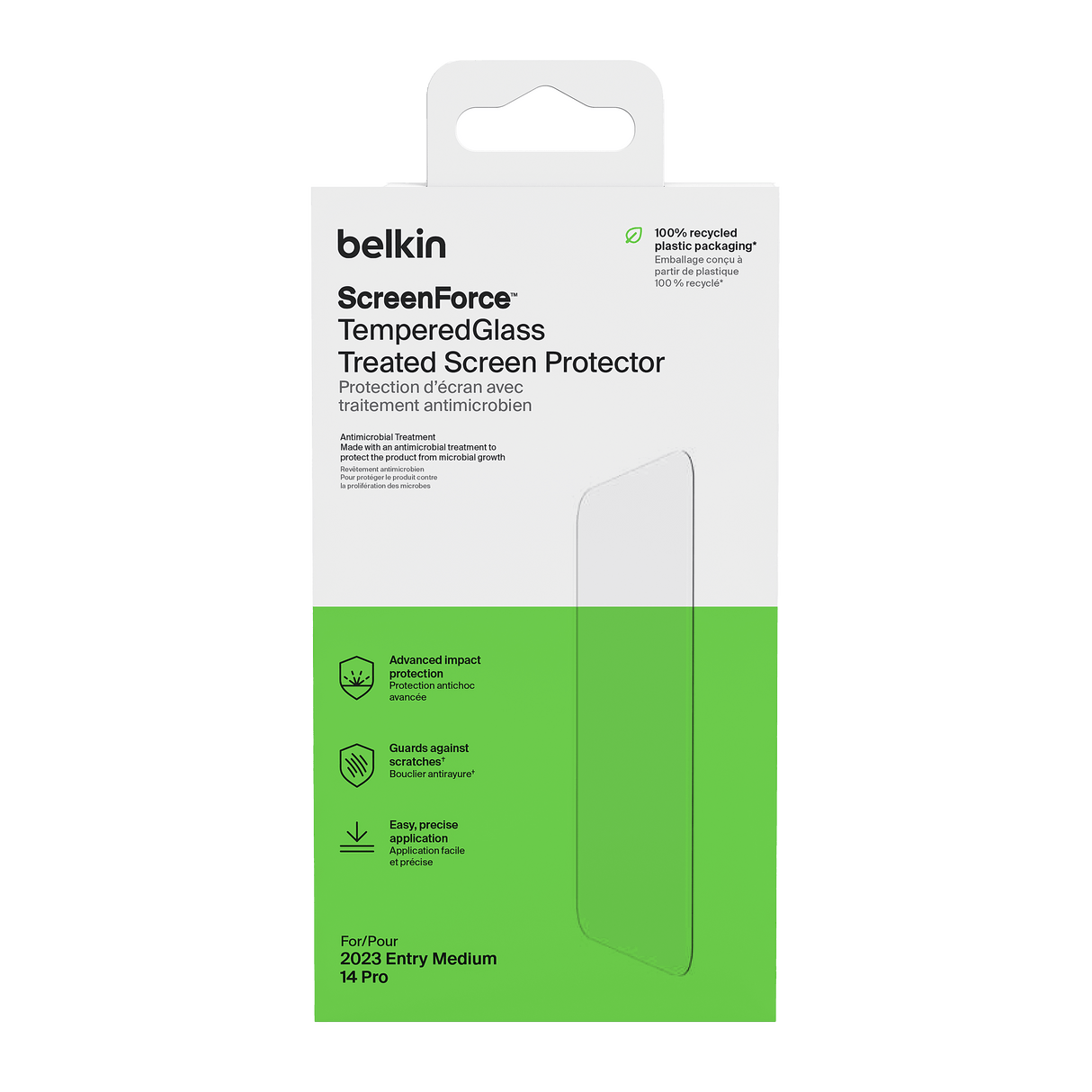 Belkin - Glass Screen Protector With Ez Tray For Apple Iphone 15 / Iphone 16 - Clear