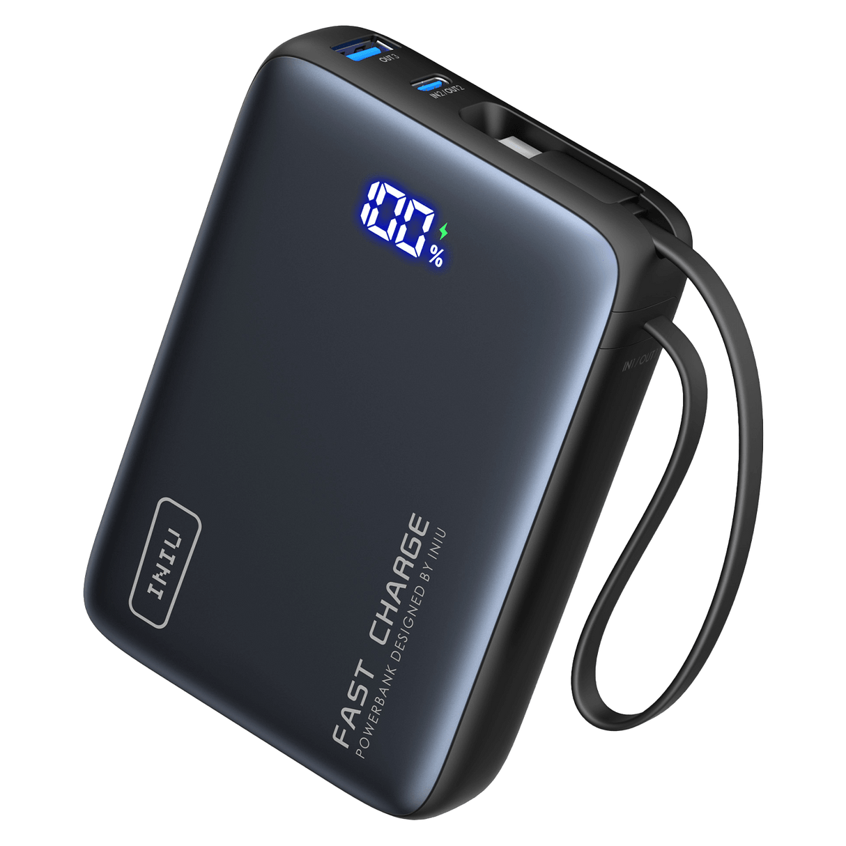 Iniu - Pocket Power Portable Power Bank 20000 Mah - Black