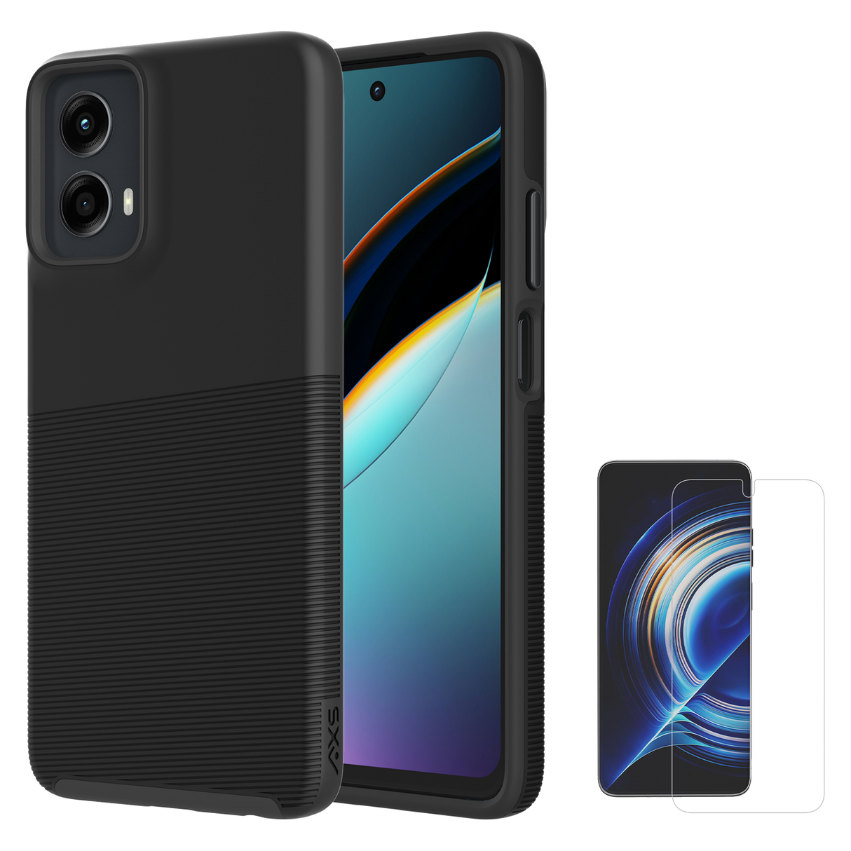 Axs - Protech Plus Case And Armorglass Screen Protector For Motorola Moto G 5g 2024 - Black