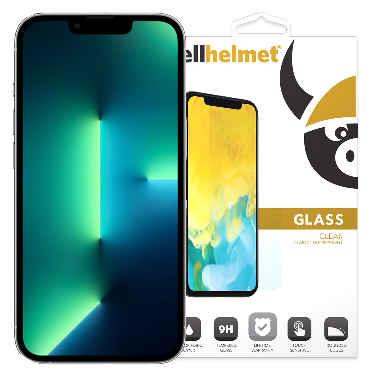 Cellhelmet - Tempered Glass Screen Protector For Apple Iphone 14 / 13 / 13 Pro - Clear