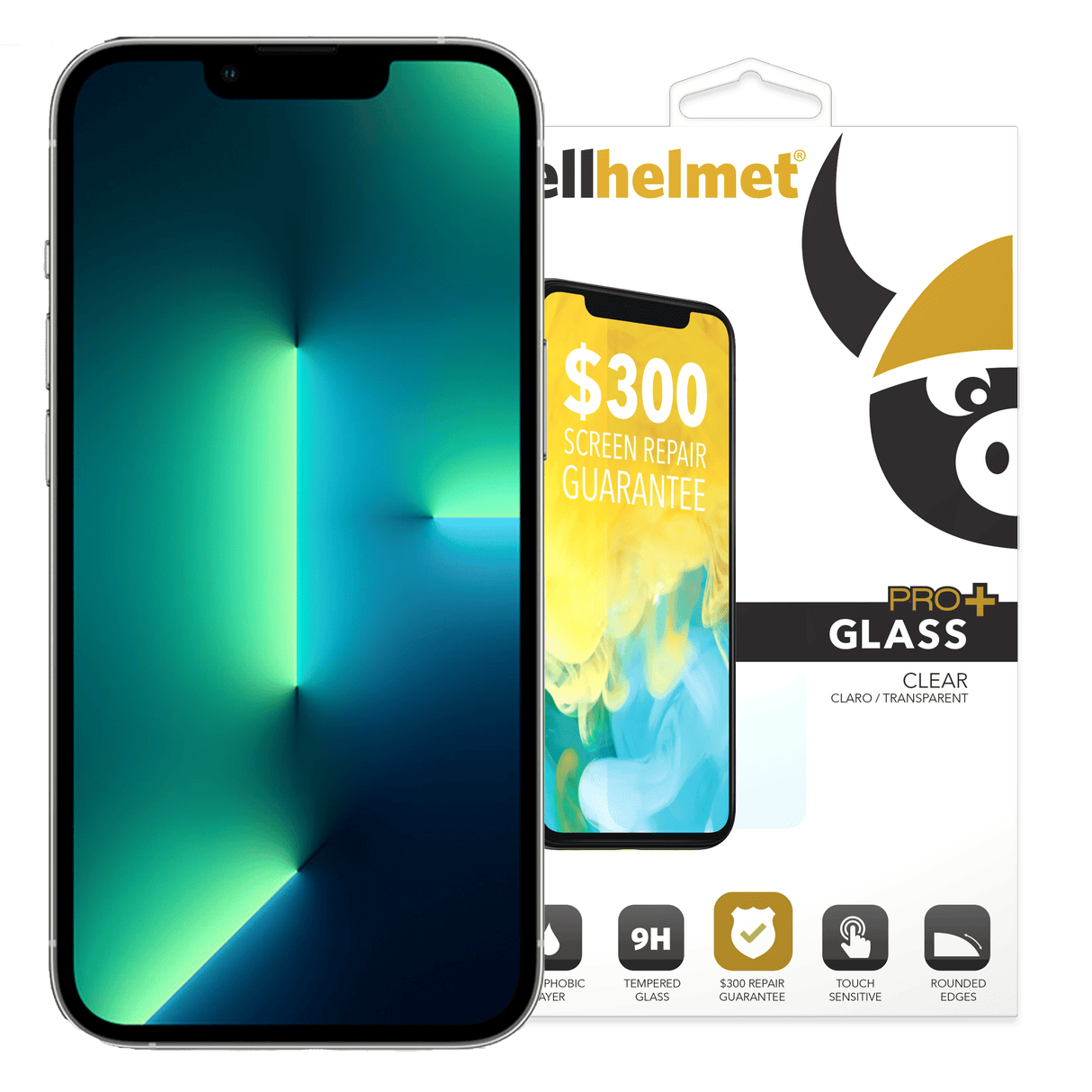 Cellhelmet - Tempered Glass Pro Plus 300 Guarantee Screen Protector For Apple Iphone 14 Plus / 13 Pro Max - Clear