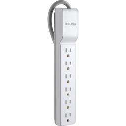 Belkin 6 Outlet Home/Office Surge Protector - 2.5 foot Cable - White - 555 Joules 1