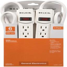 Belkin 6 Outlet Home and Office Surge Protector with 2ft Power Cord - 200 Joules 1