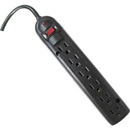 Winston Weltron 6 Outlet Black Plastic Surge Protector w/ 6ft Cord 1