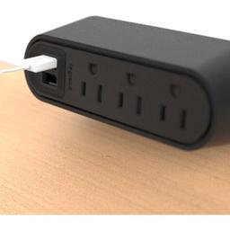 LEGRAND DSKTP PWR CTR BLK 3 PWR, Black, USB, WSPC320BK 1