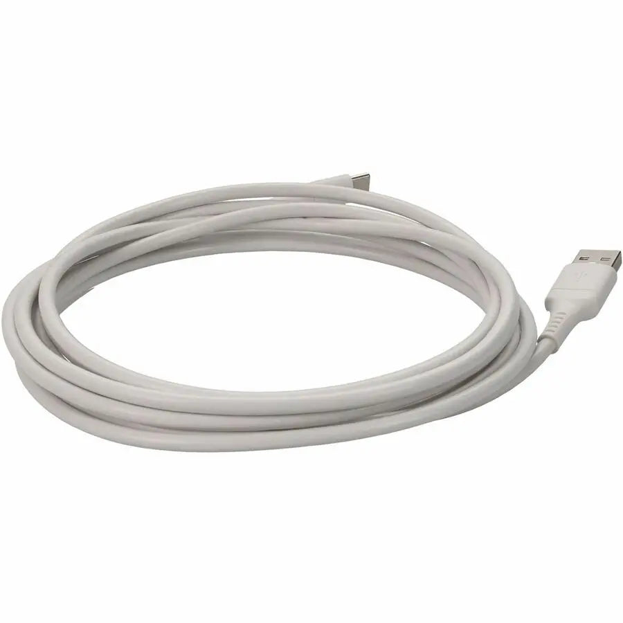 10ft (3m) USB-C Male to USB-A 2.0 Male Sync and Charge Cable White 5