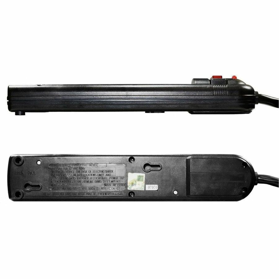 Weltron 6-Outlet Surge Protector, 10 ft, Black, Easily connect to a wall outlet with 10 ft cord, WSP-600PLF-10BK 1