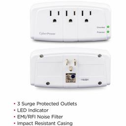 CyberPower CSB300W Essential 3 - Outlet Surge with 900 J 2