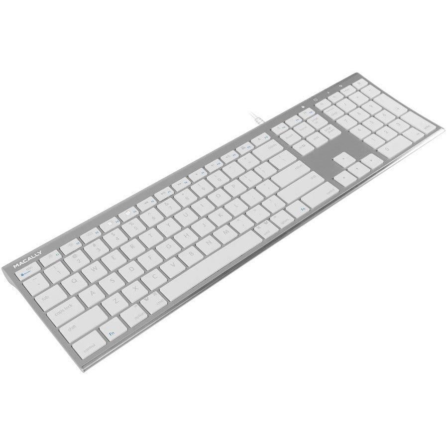 Macally Aluminum Ultra Slim USB-C Wired keyboard for Mac and PC