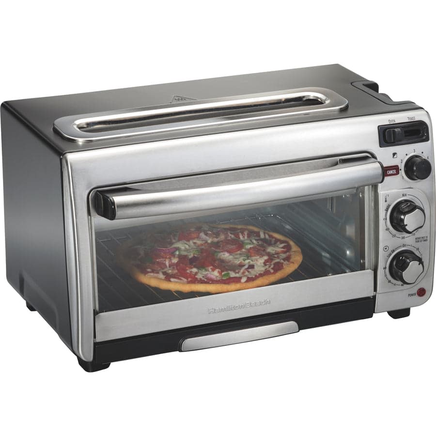 Hamilton Beach 2-in-1 Oven and Toaster Toast, bake and broil in less space
