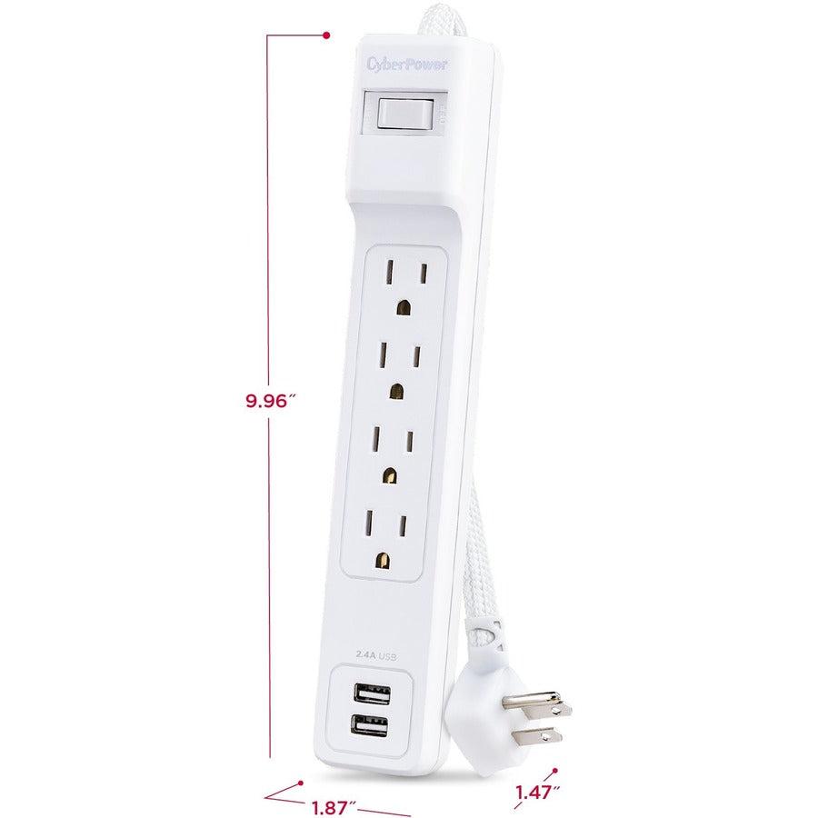CyberPower P406U Home Office 4 - Outlet Surge Protector with 500 J Surge Suppression