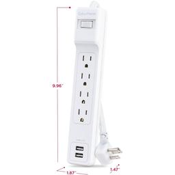 CyberPower P406U Home Office 4 - Outlet Surge Protector with 500 J Surge Suppression 1