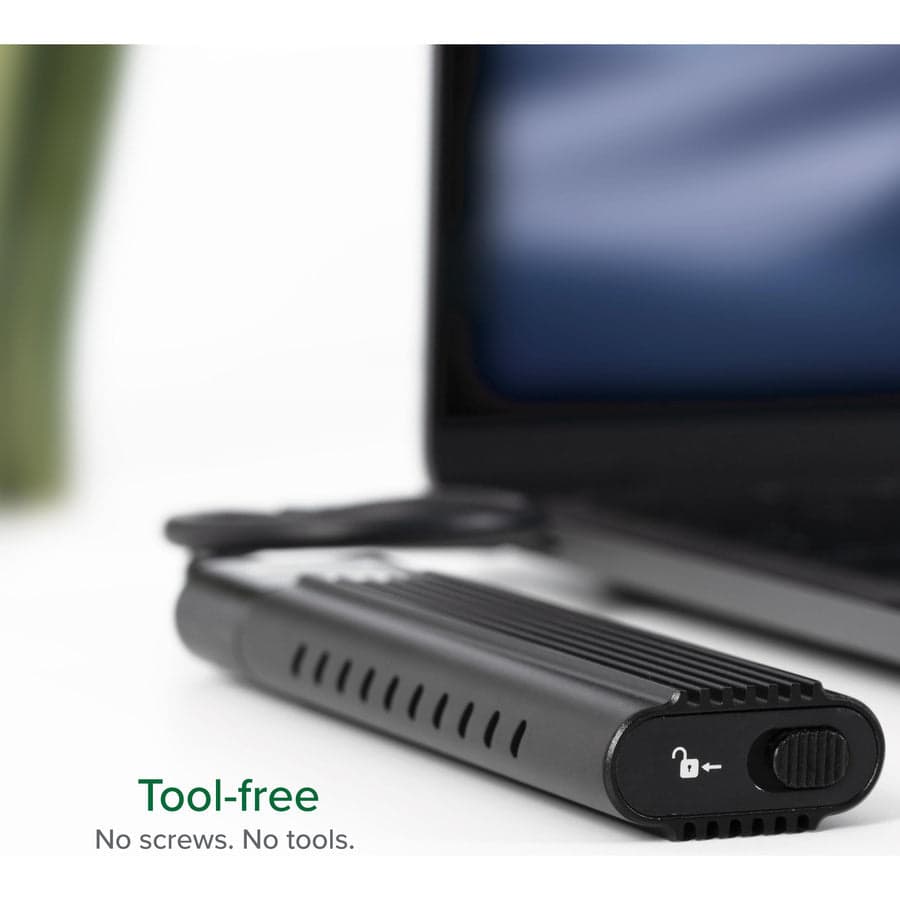 Plugable USB C to M.2 NVMe Tool-free Enclosure USB C and Thunderbolt 3 Compatible up to USB 3.1 Gen 2 Speeds (10Gbps).