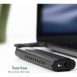 Plugable USB C to M.2 NVMe Tool-free Enclosure USB C and Thunderbolt 3 Compatible up to USB 3.1 Gen 2 Speeds (10Gbps). 1