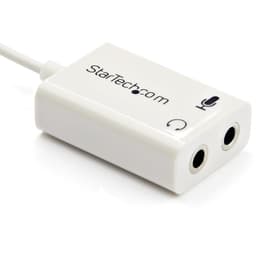 StarTech.com 3.5mm 4 Position to 2x 3 Position 3.5mm Headset Splitter Adapter M/F - White 1