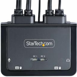 StarTech.com 2-Port Hybrid USB-C HDMI Cable KVM Switch, 4K 60Hz, Compact KVM with 6ft/1.8m USB-A & 4ft/1.2m USB-C Integrated Cables 6
