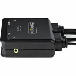StarTech.com 2-Port Hybrid USB-C HDMI Cable KVM Switch, 4K 60Hz, Compact KVM with 6ft/1.8m USB-A & 4ft/1.2m USB-C Integrated Cables 1