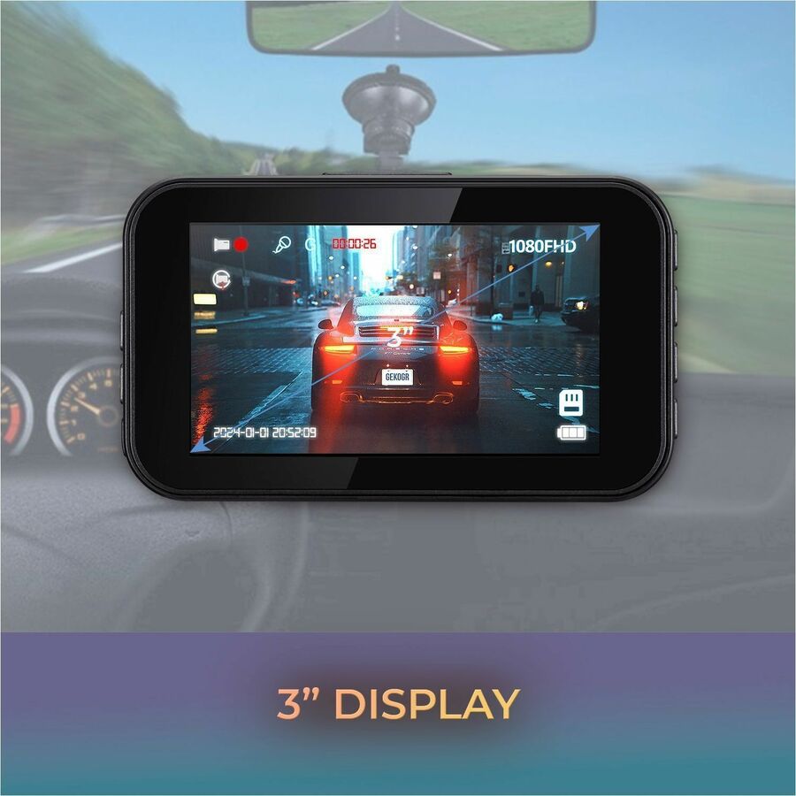 Adesso GekoGear Orbit D111 1080P HD Dash Cam, 3 in, Wired 5