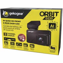 Adesso, GekoGear Orbit D220 2K Quad HD AI Front and Rear Dash Cam 1