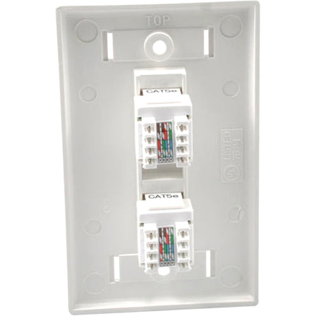 C2G Dual Cat5E RJ45 Configured Wall Plate - White