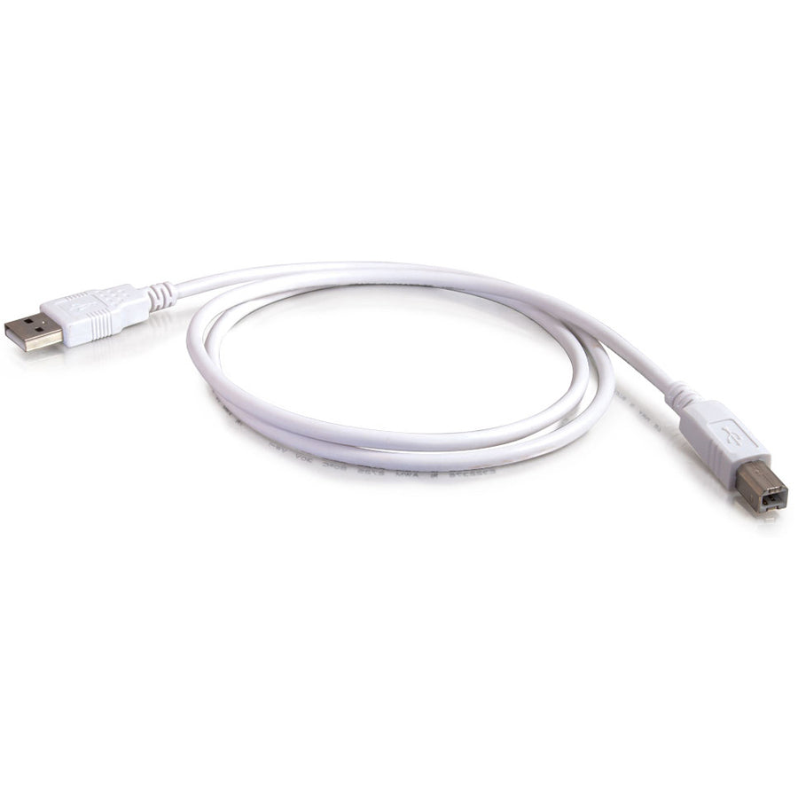 6' USB 2.0 A B Cable White