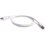 6' USB 2.0 A B Cable White