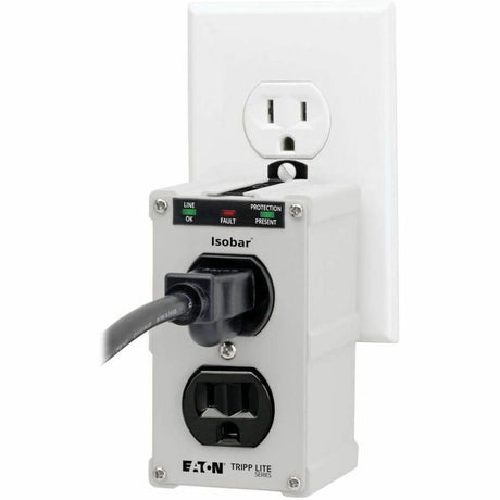 Eaton Tripp Lite Series Isobar 2-Outlet Surge Protector, Direct Plug-In, 1410 Joules, Diagnostic LEDs, Metal Housing
