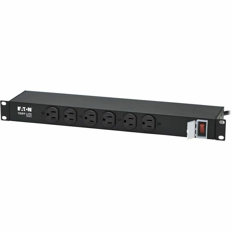 Eaton Tripp Lite Series 1U Rack-Mount Power Strip, 120V, 15A, 5-15P, 12 Outlets (6 Front-Facing, 6-Rear-Facing), 15 ft. (4.57 m) Cord