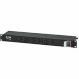 Eaton Tripp Lite Series 1U Rack-Mount Power Strip, 120V, 15A, 5-15P, 12 Outlets (6 Front-Facing, 6-Rear-Facing), 15 ft. (4.57 m) Cord