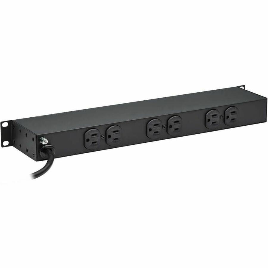 Eaton Tripp Lite Series 1U Rack-Mount Power Strip, 120V, 15A, 5-15P, 12 Outlets (6 Front-Facing, 6-Rear-Facing), 15 ft. (4.57 m) Cord