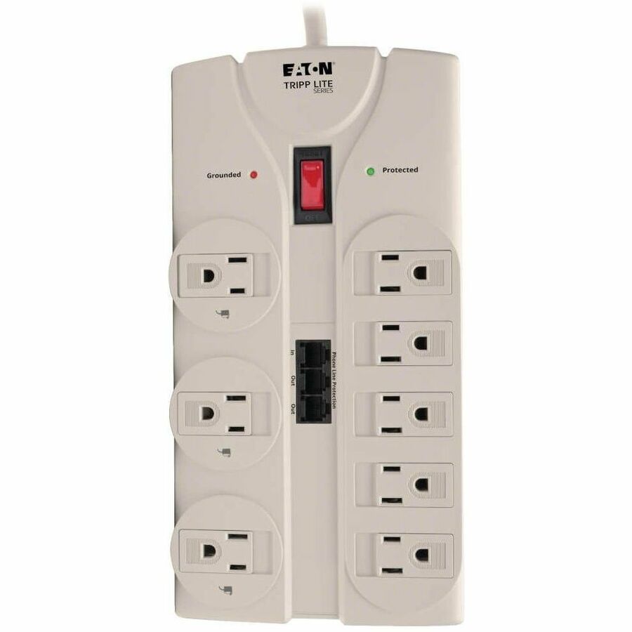 Eaton Tripp Lite Series Protect It! 8-Outlet Computer Surge Protector, 8 ft. (2.43 m) Cord, 2160 Joules, Tel/Modem/Fax Protection