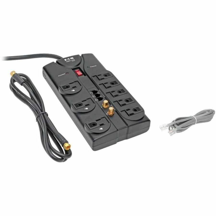 Eaton Tripp Lite Series Protect It! 8-Outlet Surge Protector, 8 ft. (2.43 m) Cord, 2160 Joules, Tel/Fax/Modem/Coax Protection, RJ11