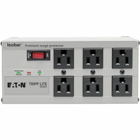 Eaton Tripp Lite Series Isobar 6-Outlet Surge Protector, 6 ft. Cord with Right-Angle Plug, 3330 Joules, Diagnostic LEDs, Metal Housing