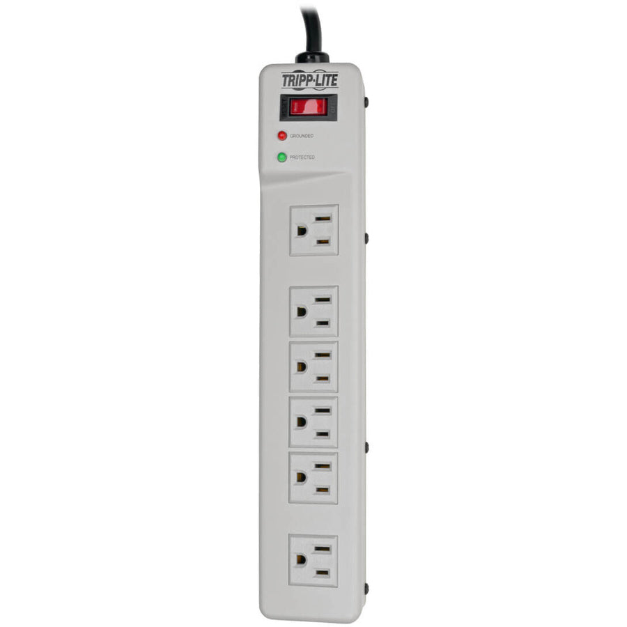 Eaton Tripp Lite Series Protect It! Surge Protector with 6 Right-Angle Outlets, 6 ft. (1.83 m) Cord, 1340 Joules, Diagnostic LEDs, Metal Case