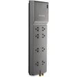 Belkin 8-Outlet Surge Protector - 12ft Cord - Right Angle Plug - 3550J - Telephone, Coaxial Protection - Grey